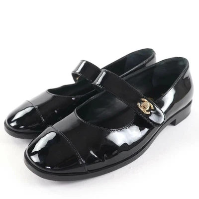 Zapatos de salón Chanel casi nuevos G45280 Mary Jane Coco Mark Turnlock charol Foto 1 de 4