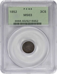 1852 Three Cent Silver MS63 PCGS - Picture 1 of 2
