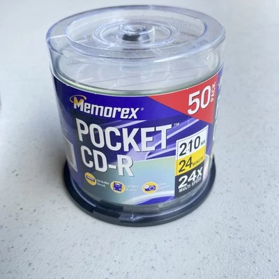 Memorex Pocket CD-R 50 Pack of Discs 24 min 24X Multi Speed Brand New Sealed - Image 1 of 4
