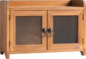 Mini Wood Storage Cabinet Countertop Organizer with Magnetic Door Home and - Picture 1 of 10