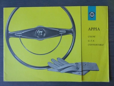 LANCIA APPIA COUPE GTE ZAGATO & CONVERTIBLE orig 1960 Sales Brochure -  English Foto 1 de 4