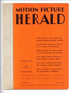 Motion Picture Herald Magazine Vol. 135 #6 GD 1939 - Picture 1 of 3