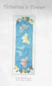 Flutterbies und Blumen Stoff Design von Laurie Maas Design NEU  - Bild 1 von 1