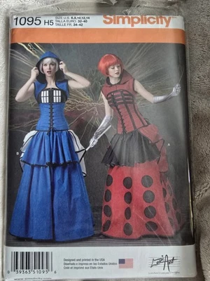 Simplicity 1095 Dr Who Tardis Dalek Steampunk Corset Bustle Skirt Misses 6-14 UC - Image 1 of 2