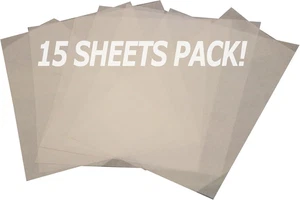 (15 PCS Pack) Teflon Non-Stick Reusable Paper Sheets for Htv/Heat Transfer/Dtf/D - Picture 1 of 4