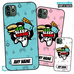 Personalised GAMER - Eat Sleep Game Case for iPhone Video Games Phone Cover Gift - Picture 1 of 4