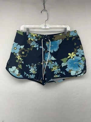 ANTIGUO AZUL MARINO MUJER PANTALONES CORTOS 16 AZUL CALIENTE TIRO MEDIO BOTÍN BAÚLES GANCHO Y BUCLE Foto 1 de 4