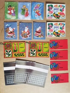 Vintage Lot of Christmas Gift Tags And  16 Pages Gummed Seal/Stickers  - Picture 1 of 5