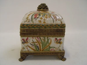 9934435-dds Messing Keramik Deckel Dose Konfektdose Schatulle Jugendstil - Bild 1 von 2