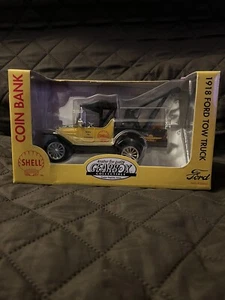 Gearbox 1918 Ford Tow Truck Coin Bank Shell Motor Oil Die Cast Metal 1:24 - Picture 1 of 5