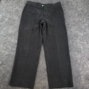 Linea Naturale Pants Mens 36x29 Gray Corduroy Straight Leg Flat Front Dress Pant - Picture 1 of 17