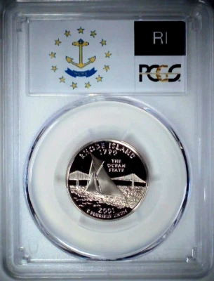 2001-S 25C State Quarter Rhode Island PCGS PR69 DCAM CLAD 23coc0817 - Image 1 of 4