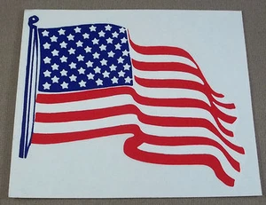 United States Of America Flag Decal - Sticker ( Waving Flag ) - Picture 1 of 1
