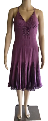 Sue Wong Silk Beaded Embellished Amethyst Dress Size 2 Fairy 90s Y2K Style C7314 - Image 1 of 4