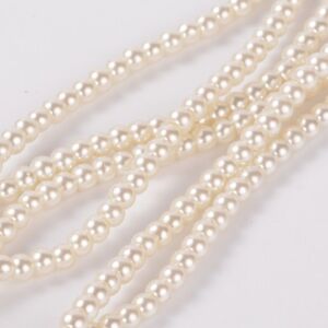 216 Ivory Glass Pearl Beads 4mm Bulk Jewelry Making Supplies Off White