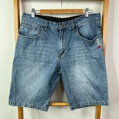Pantalones Cortos Mambo Para Hombres 34 Azul Lavado Medio Denim Bermudas Bolsillos Frontales Planos Informales Foto 1 de 4