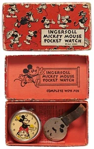 Ingersoll Mickey Mouse Pocket Watch in the Original Box - Bild 1 von 9