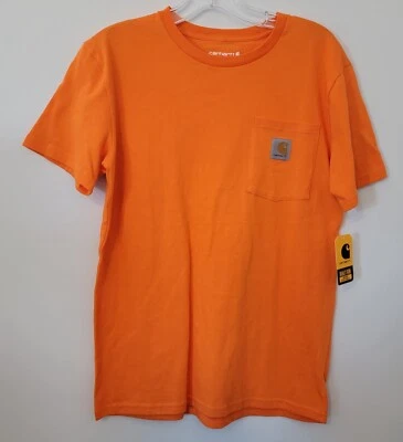 Camiseta Carhartt masculina L (14-16) laranja exótica bolso manga curta - Imagem 1 de 4