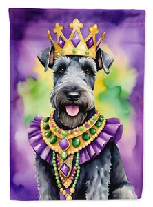 Kerry Blue Terrier King Queen of Mardi Gras Flag Canvas House Size DAC4820CHF - Picture 1 of 4