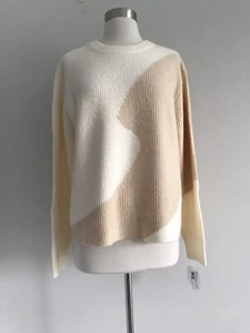NEW DEREK LAM COLLECTIVE CREW NECK LONG SLEEVE TWO TONE PULLOVER SWEATER SZ L - Picture 1 of 10