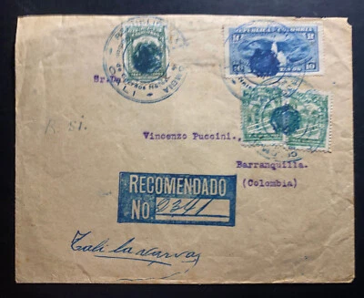 1922 Cali Colômbia capa comercial para selo provisório Barranquilla - Imagem 1 de 2