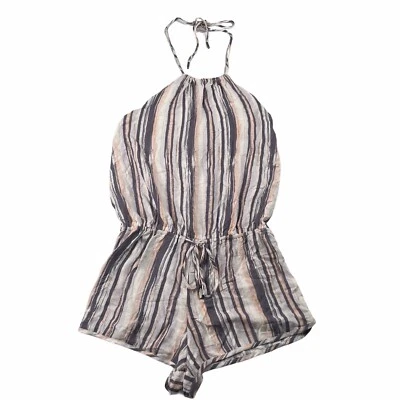 Lulus Beach Bound Blush Print Halter Romper Womens Medium - Image 1 of 4