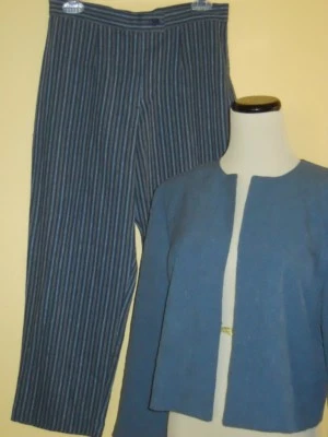Pantalones Traje 2 piezas CONJUNTO OUTFIT Chaqueta a Rayas Top Talla S/M (talla 10) ¡COMO NUEVO! Foto 1 de 4
