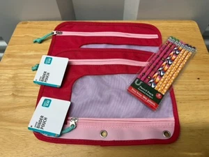 2 - Binder Pouch Pencil Case (Pen+Gear) 10.25" x 7.25" w/pack of 8 Pencils ~ NEW - Picture 1 of 1