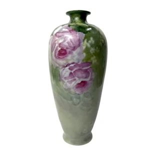 Antike Victoria Austria handbemalte Blumenvase 11" signiert & datiert 1914 - Bild 1 von 9