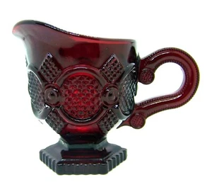 VTG Avon Cape Cod 1876 Collection 5" Creamer With Handle Ruby Red - Picture 1 of 4