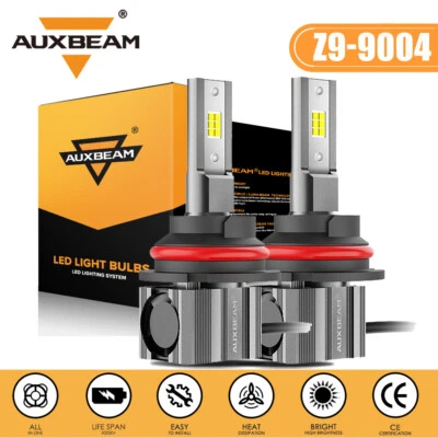 2PCS AUXBEAM HB1 9004 LED Bulbs Headlight 12000LM White 6000K High Low Beam Kits - Image 1 of 4