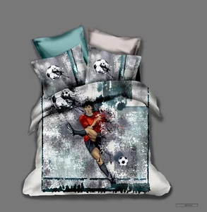 3D Football Player Quilt Cover Set Duvet Cover Bedding Pillowcases - Picture 1 of 4
