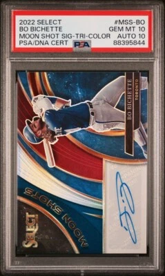 2022 Panini Select Moon Shots Sig-Tri-Color #MSS-BO GEM-MT PSA 10 AUTO 10 POP 2 - Image 1 of 3