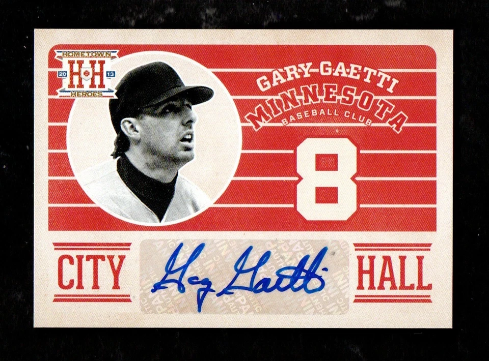 2013 Panini Hometown Heroes GARY GAETTI Minnesota Twins Autograph Foto 1 de 2