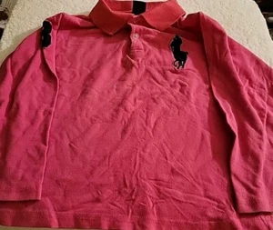 Polo Ralph Lauren Big Logo Children's Shirt Long Sleeve Size 13 Pink - Picture 1 of 3
