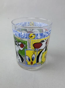 Warner Bros. 1999 Vidrio Looney Tunes Sylvester & Piolín pequeño motivo vintage  - Imagen 1 de 4