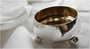 Wm Evans English Victorian Sterling Silver Gilt Footed Salt Cellar London 1800 - Picture 1 of 5