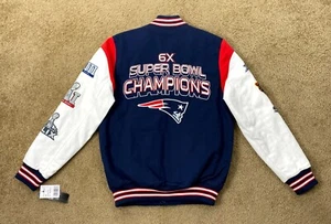 NEW ENGLAND PATRIOTS 6 Time SUPER BOWL CHAMPIONSHIP Cotton Jacket  3X 4X 6X - Picture 1 of 9