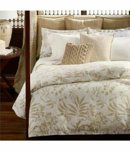 $400 Ralph Lauren Cecily Palmetto Botanical Tan Full Queen Size Comforter NEW - Picture 1 of 8