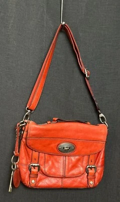 CARTERA FOSSIL Long Live Vintage 1954 hebilla roja con llave y cerradura - excelente Foto 1 de 4