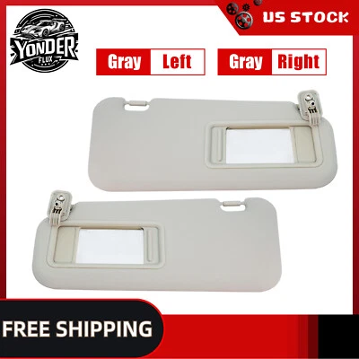 2x For 2010-2013 Mazda 3 Left Driver & Right Passenger Sun Visor Gray W/ Mirror Foto 1 de 4