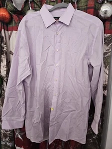 Men's Large Slim (16/16.5 by 32/33) Purple Long Sleeved Dress Shirt By J. Ferrar - Picture 1 of 3