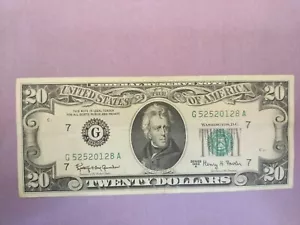 1963 Series A 20 Dollar Bill: VG/NM Condition, Very Minor Creases,Chicago,IL - Picture 1 of 9