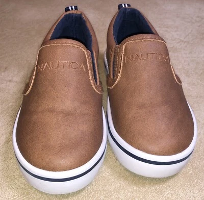 Nautica Toddler Baby Shoes Elastic Brown Blue Size US 7 - Image 1 of 4