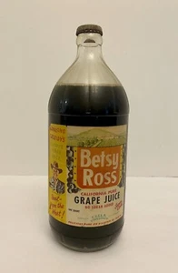 1950s Hopalong Cassidy Betsy Ross Grape Juice Bottle Unopened - Picture 1 of 7