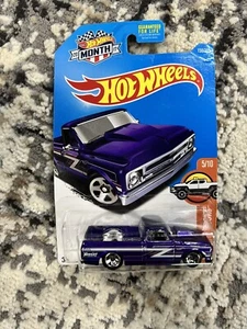 Hot Wheels 2017 '67 Chevy C10 Purple Hot Trucks #5/10 *NEW* - Picture 1 of 4