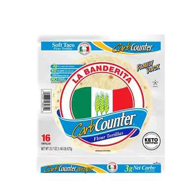 La Banderita Carb Counter Low Carb Keto Tortillas - 16 Count Pack