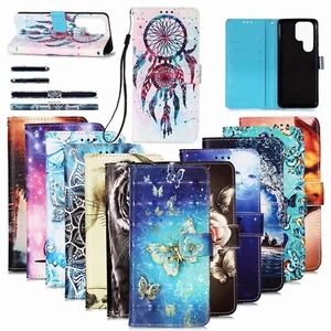 Custodia a portafoglio per Samsung Galaxy S25 S24 S23 S22+ FE Ultra Stand motivo pelle - Foto 1 di 89
