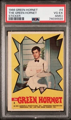 PSA 4 (MC) Very Good - Excellent Bruce Lee KATO 1966 Green Hornet Sticker #4 - Image 1 of 2
