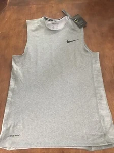 Nuevo con etiquetas Camiseta sin mangas Nike Pro Dri-Fit calce ajustado gris gris para hombre talla mediana/grande - Imagen 1 de 10